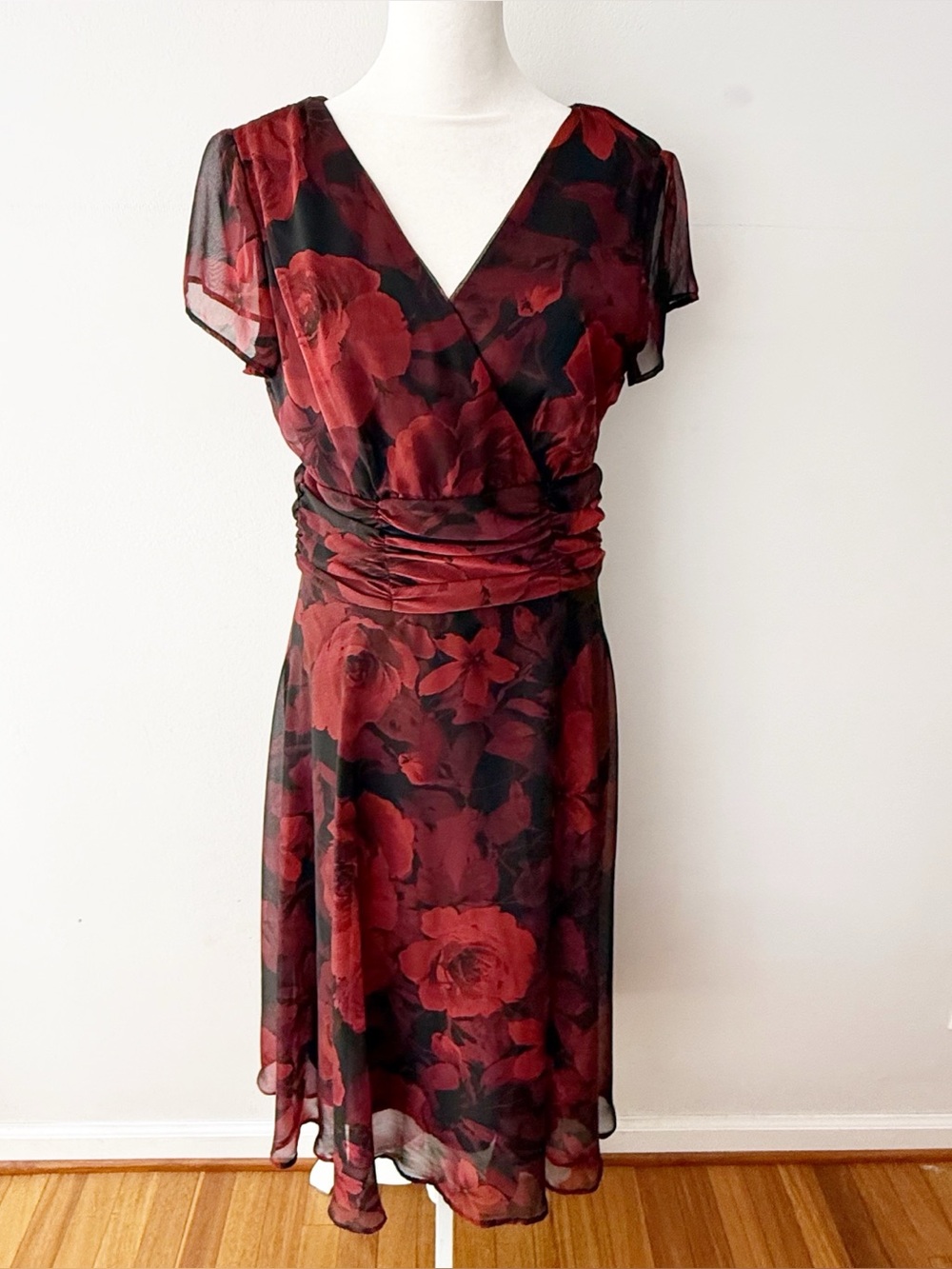 Vintage Women Y2K Floral Sheer Dress Size 10 Dark Romance Fairy Grunge Feminine